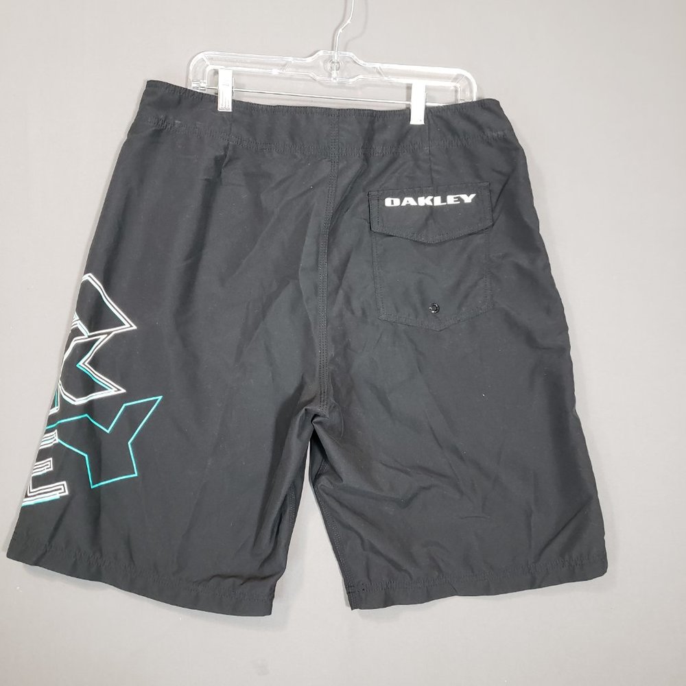Oakley Men's Board Shorts Black Retro Logo, Size 36 Drawstring - Picture 6 of 10